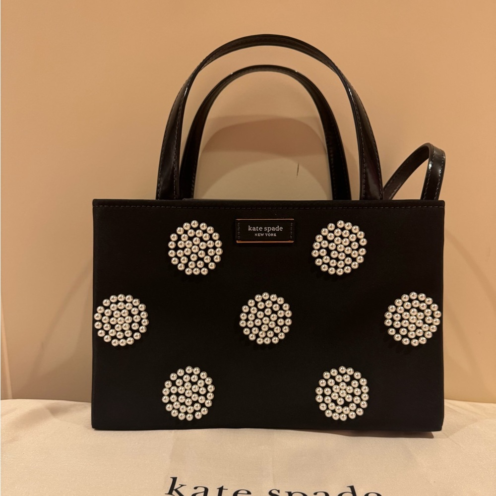 Kate Spade Sam Icon Pearl Embellished Nylon Tote